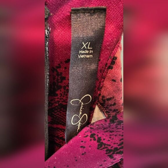 NWOT Jessica Simpson Pink and Black Snake Print Dress XL - Picture 2 of 4